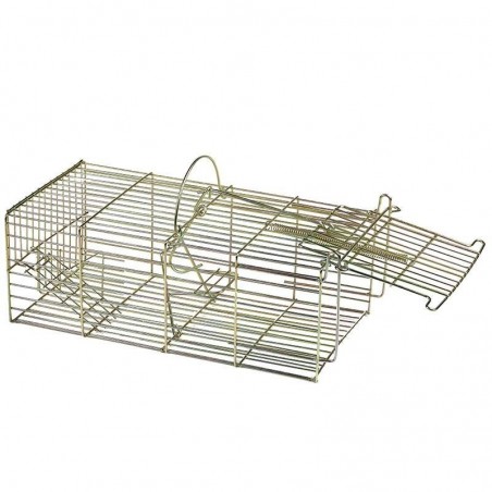 Piège Vivant Réutilisable 36x17x16,5 cm Piège d'animaux Cage pour Martres, Chats, Renards, Raton Laveur