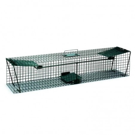 Wiederverwendbare Lebendfalle 125x26x26 cm Käfigfalle für Marder, Katzen, Ratten und Nagetiere