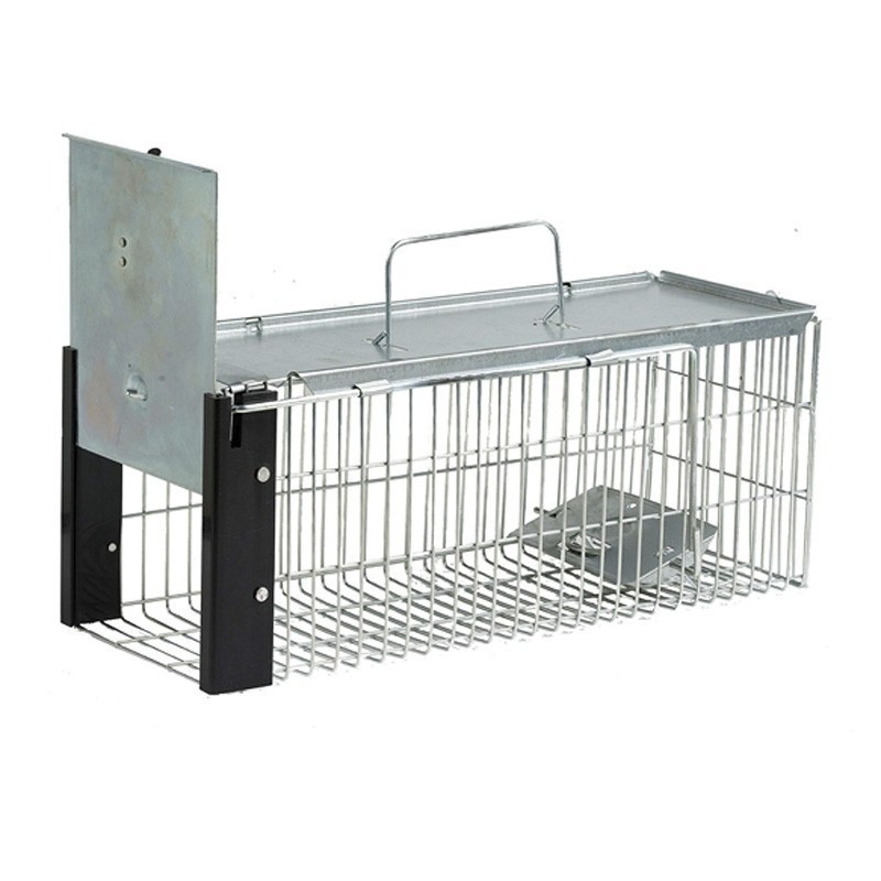 Trappola vivente riutilizzabile 41x16x17 cm, gabbia per animali in metallo zincato per martore, gatti, ratti e roditori Trappola vivente riutilizzabile 41x16x17 cm, gabbia per animali in metallo zincato per martore, gatti, ratti e roditori