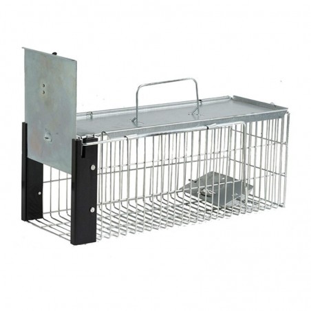Armadilha reutilizável para animais vivos 41x16x17 cm Armadilha galvanizada para animais para coelhos, gatos, ratos e roedores
