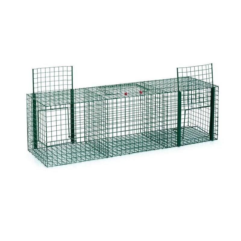 Wiederverwendbare Lebendfalle 90x30x30 cm mit 3 Abteilungen, Tierfalle Käfig für Tauben und Vögel Wiederverwendbare Lebendfalle 90x30x30 cm mit 3 Abteilungen, Tierfalle Käfig für Tauben und Vögel