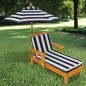 Chaise longue en bois avec parasol pour enfants