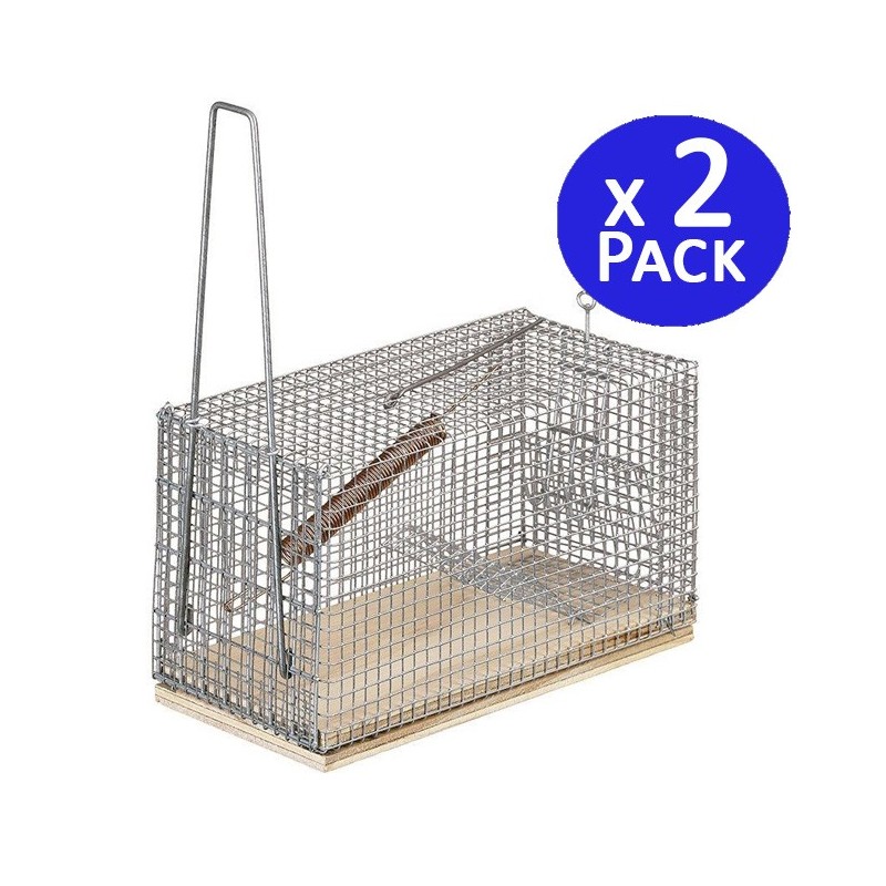 2 x Piege a Souris Vivante, Piège de Capture, Piege a Rat Cage Réutilisable, 29x14x12 cm