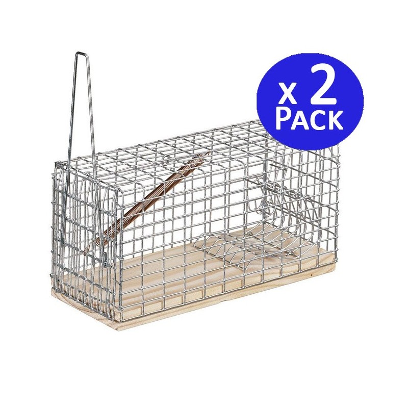 2 x Piege a Souris Vivante, Piège de Capture, Piege a Rat Cage Réutilisable, 20x11x10 cm