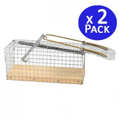 Lot de 2 Piege a Souris Vivante, Piège de Capture, Piege a Rat Cage Réutilisable, 27x10x10 cm