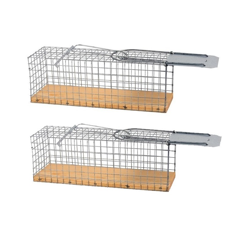 Pack of 2 Live Mouse Traps, Reusable Capture Cage for Rats, 12x6x5 cm Pack of 2 Live Mouse Traps, Reusable Capture Cage for Rats, 12x6x5 cm