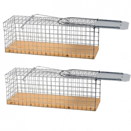 Lot de 2 Piege a Souris Vivante, Piège de Capture, Piege a Rat Cage Réutilisable, 12x6x5 cm