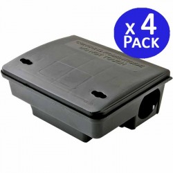 4er-Packung mit Frontmontage-Nagetierköderstationen - Professionelle Ratten- und Mausefalle