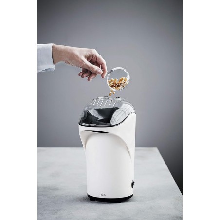 BPA-free electric popcorn maker, 1000W power, 80g capacity, plastic, white, 14'5x21'5x30 cm