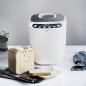 Machine à pain automatique sans PFOA, 12 programmes et spécial Sans Gluten, écran LCD, livre de recettes inclus, 550W, Blanc Machine à pain automatique sans PFOA, 12 programmes et spécial Sans Gluten, écran LCD, livre de recettes inclus, 550W, Blanc