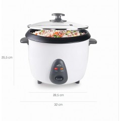 Panela elétrica de arroz com balde interno removível de 1,8", 100% ECO antiaderente e livre de PFOA, tampa de vidro