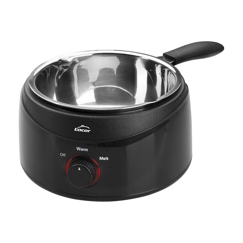 Banho-maria, Recipiente elétrico com panela removível de aço inoxidável, Dimensões: 16 cm, profundidade 7 cm