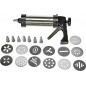 Pastry gun set, contains 13 discs and 8 nozzles with different designs, made of stainless steel