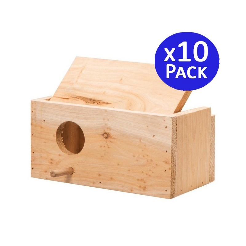 10 x Nid en Bois pour Oiseaux 20x10x10 cm