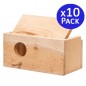 Set di 10 Nido in Legno per Uccelli 20x10x10 cm