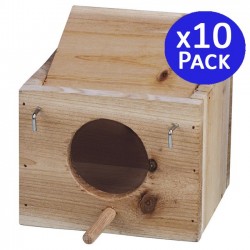 10 x Nid en Bois pour Oiseaux 12x10x10 cm