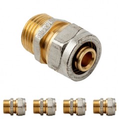 5 Stück Außenanschluss 3/4'' für Mehrschicht Kompressionsschlauch 25mm, ohne dass eine Crimpmaschine erforderlich ist, grau