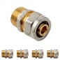 Lot de 5 Raccord mâle 3/4'' pour tube de compression multicouche 25 mm, sans machine à sertir, gris