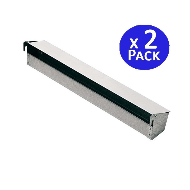 Set di 2 Mangiatore Galvanizzato per uccelli, canarini, 46 x 6 x 8 cm Set di 2 Mangiatore Galvanizzato per uccelli, canarini, 46 x 6 x 8 cm