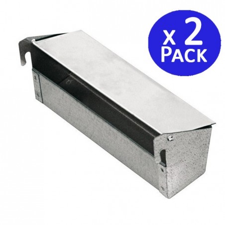 Alimentador de canários em chapa metálica 22 x 6 x 8 m. 2 unidades