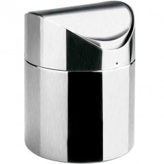 Tabletop waste bin made of stainless steel, measuring 12x16 cm