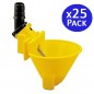 Pacote com 25 bebedouros automáticos para galinhas, patos, gansos, perus e pombos Pacote com 25 bebedouros automáticos para galinhas, patos, gansos, perus e pombos