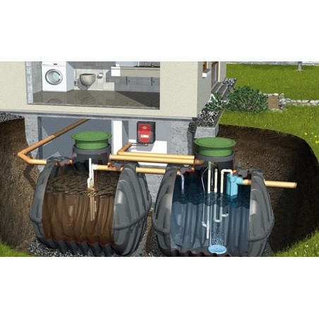 600 liter underground septic tank, recommended 1 to 2 people