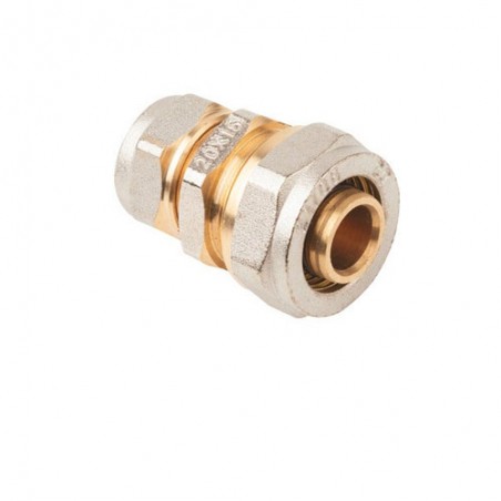 Maillon de Raccordement réduit 25-20 pour tube de compression multicouche 25 mm, sans machine à sertir, gris