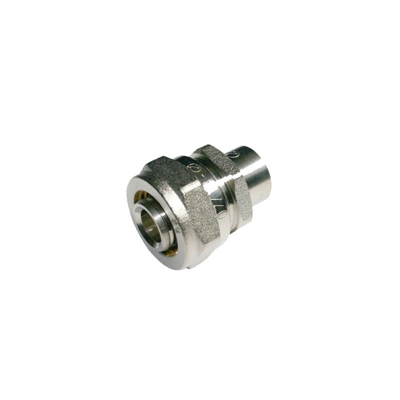 Adaptador cobre 22mm-20mm para Tubo multicapa de compresion 20 mm, sin necesidad de maquina prensadora, gris