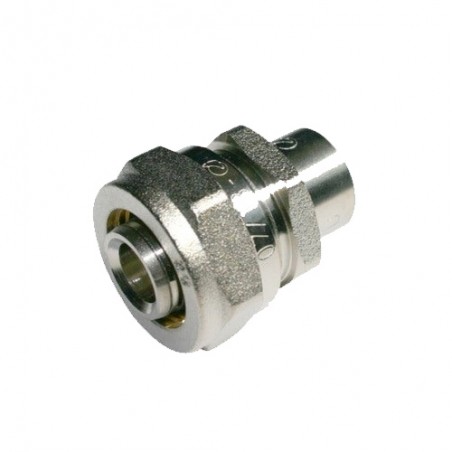 Adaptador cobre 15mm-20mm para Tubo multicapa de compresion 20 mm, sin necesidad de maquina prensadora, gris