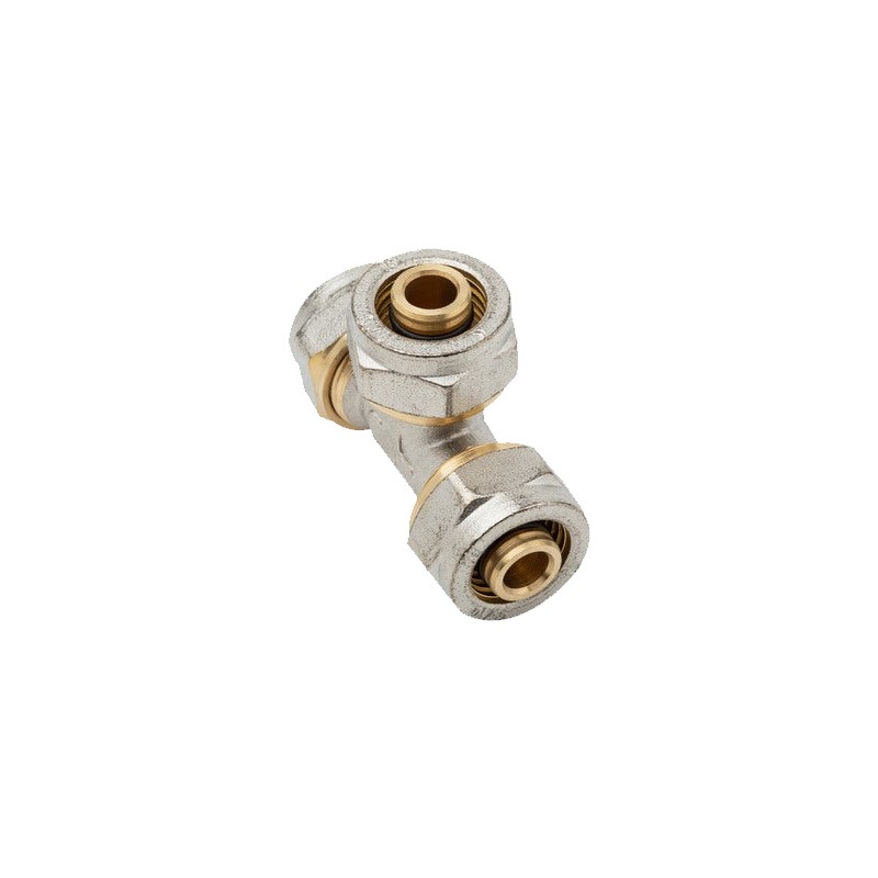 Té pour tube de compression multicouche de 20 mm, sans machine à sertir, gris Té pour tube de compression multicouche de 20 mm, sans machine à sertir, gris