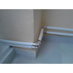 Codo con soporte 1/2'' para Tubo multicapa de compresion 20 mm, sin necesidad de maquina prensadora, gris