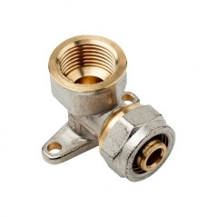 Winkel mit 1/2'' Halterung für Mehrschicht Kompressionsrohr 20mm, ohne dass eine Crimpmaschine erforderlich ist, grau