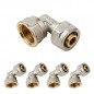 5 x Coude femelle 3/4'' pour tube de compression multicouche 20 mm, sans machine à sertir, gris