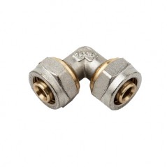 Winkel für Mehrschicht Kompressionsrohr 20mm, ohne Crimpmaschine, grau