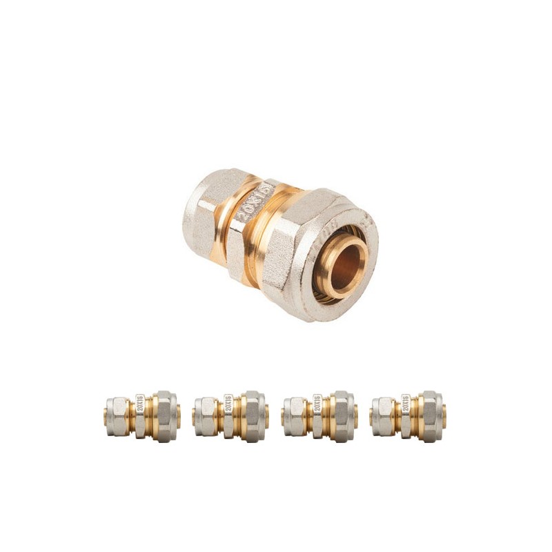 Lot de 5 Manchon réduit 20-16 pour tube de compression multicouche 20 mm, sans machine à sertir, gris Lot de 5 Manchon réduit 20-16 pour tube de compression multicouche 20 mm, sans machine à sertir, gris