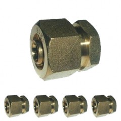 Pack of 5 x 16 mm compression multilayer tube plugs, no need for a pressing machine, grey.