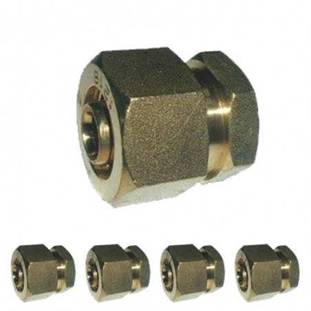 Lot de 5 Bouchon pour tube de compression multicouche 16 mm, sans machine à sertir, gris