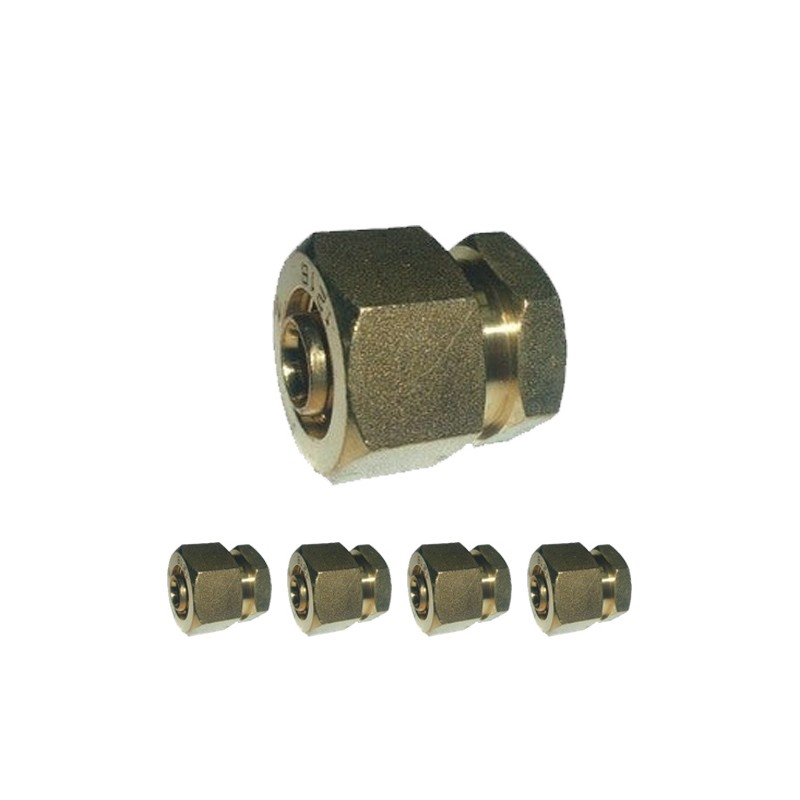 Pack 5 x Tapon para Tubo multicapa de compresion 16 mm, sin necesidad de maquina prensadora, gris.