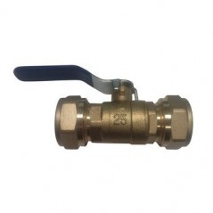 Lever valve for 16 mm multi-layer compression pipe, no need for a crimping machine, grey.