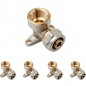 Lot de 5 Coude avec support 1/2'' pour tube de compression multicouche 16 mm, sans machine à sertir, gris Lot de 5 Coude avec support 1/2'' pour tube de compression multicouche 16 mm, sans machine à sertir, gris