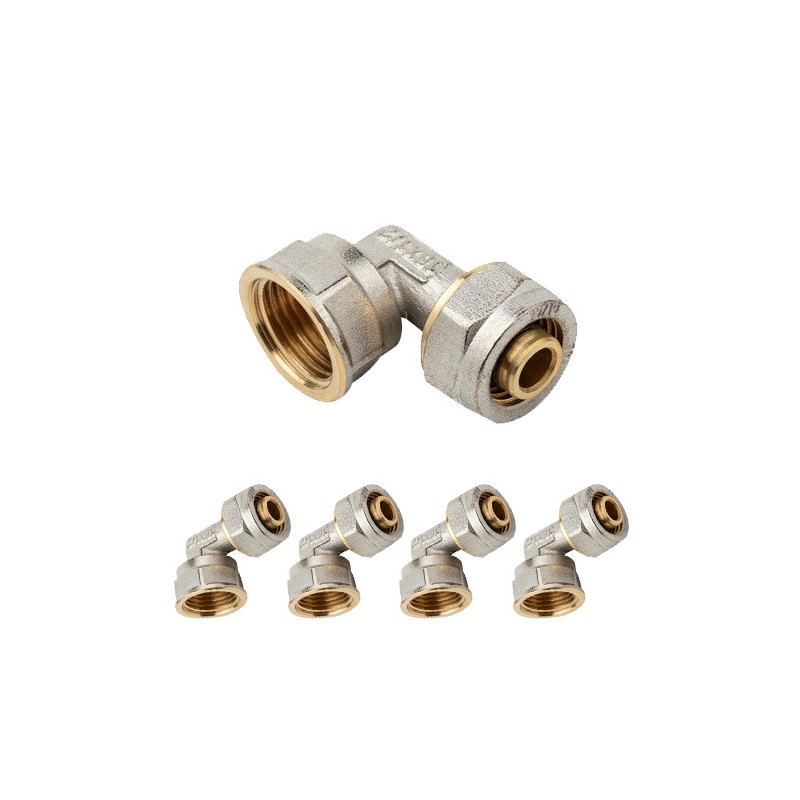 5 Stück Innenwinkelstück 1/2'' für 16mm Mehrschicht Kompressionsrohr, ohne dass eine Crimpmaschine erforderlich ist, grau