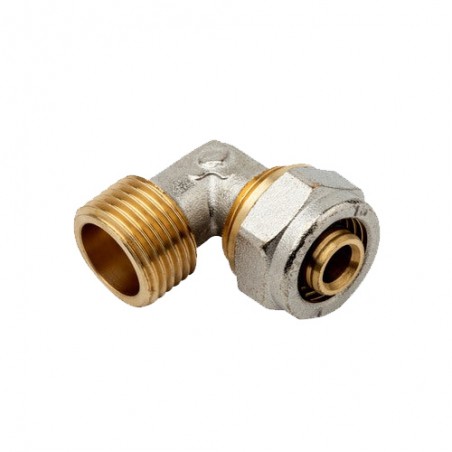 Lot de 5 coudes mâles 1/2" pour tube multicouche à compression de 16 mm, sans sertissage, gris…