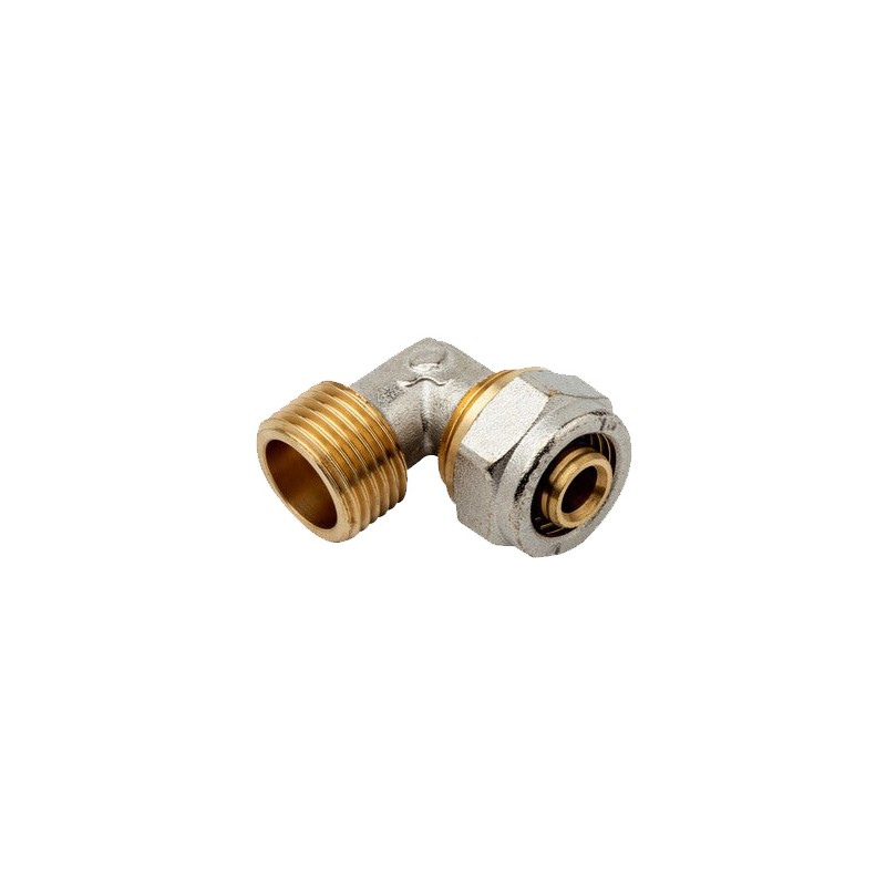 Außenwinkelstück 1/2'' für Mehrschicht Kompressionsrohr 16mm, ohne dass eine Crimpmaschine erforderlich ist, grau