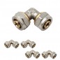 Lot de 5 Coude pour tube de compression multicouche 16 mm, sans machine à sertir, gris Lot de 5 Coude pour tube de compression multicouche 16 mm, sans machine à sertir, gris