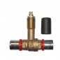 Valvola a sfera per tubo multistrato da 32 mm, utilizzo con macchina aggraffatrice, grigia