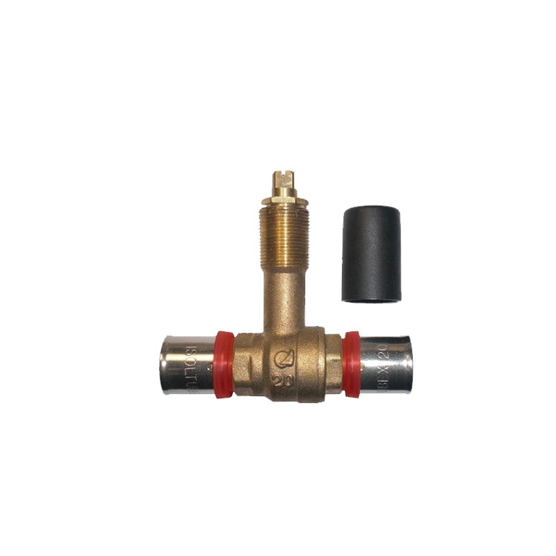 Ball valve for 20 mm multilayer tube, use with crimping machine, gray  Ball valve for 20 mm multilayer tube, use with crimping machine, gray