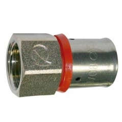 1/2" female fitting for 20 mm multilayer pipe, use with crimping machine, grey.