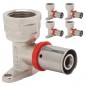 Lot de 5 Coude femelle avec support 3/4'' pour tube multicouche 20 mm, à utiliser avec machine à sertir, gris Lot de 5 Coude femelle avec support 3/4'' pour tube multicouche 20 mm, à utiliser avec machine à sertir, gris