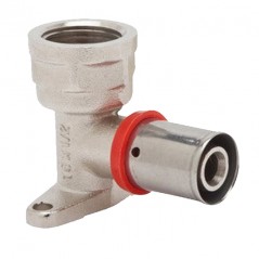 5 Stück Winkelstücken mit 1/2'' Halterung für 20mm Mehrschichtrohre, Verwendung mit Crimpmaschine, grau